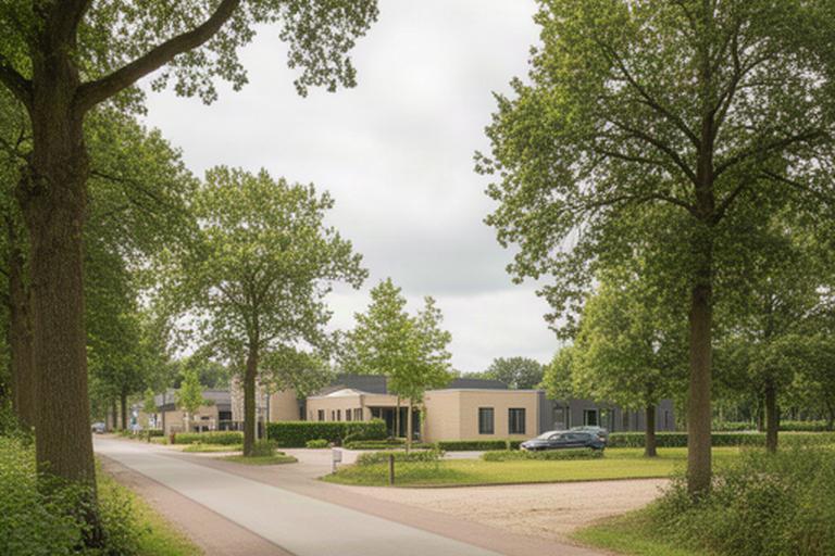 Overzicht van de omgeving rond de Bartelerweg in Haaksbergen met straat, bomen en herkenbare toegangsroute