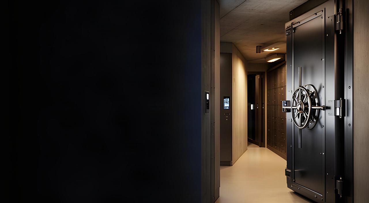 Moderne beveiligde kluisdeur in een discrete opslagruimte in Nederland